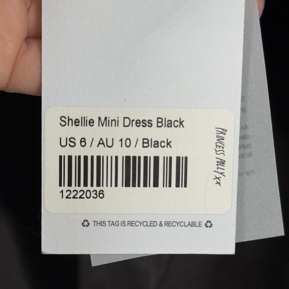 Princess Polly Shellie Black Satin Cutout Mini Dress NWT Party Club Formal 6 - Picture 5 of 8